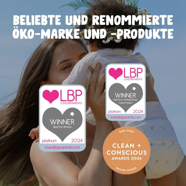 Eco by Naty Parfümfreie Aloe Vera Baby Feuchttücher - 100 % kompostierbare und pflanzliche Tücher, g