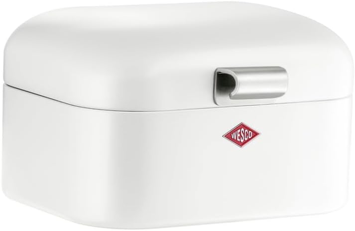 Wesco Mini Grandy Brotkasten in der Farbe weiss, pulverbeschichtetes Stahlblech, Lüftungslöcher und