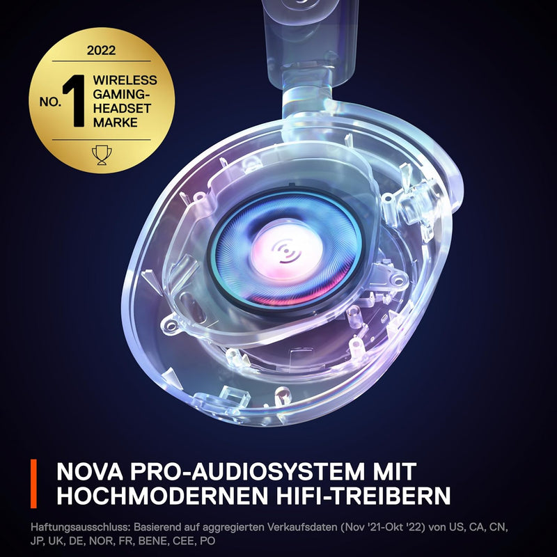 SteelSeries Arctis Nova Pro Wireless - Multi-System Gaming-Headset – Hi-Fi-Treiber – Active Noise Ca