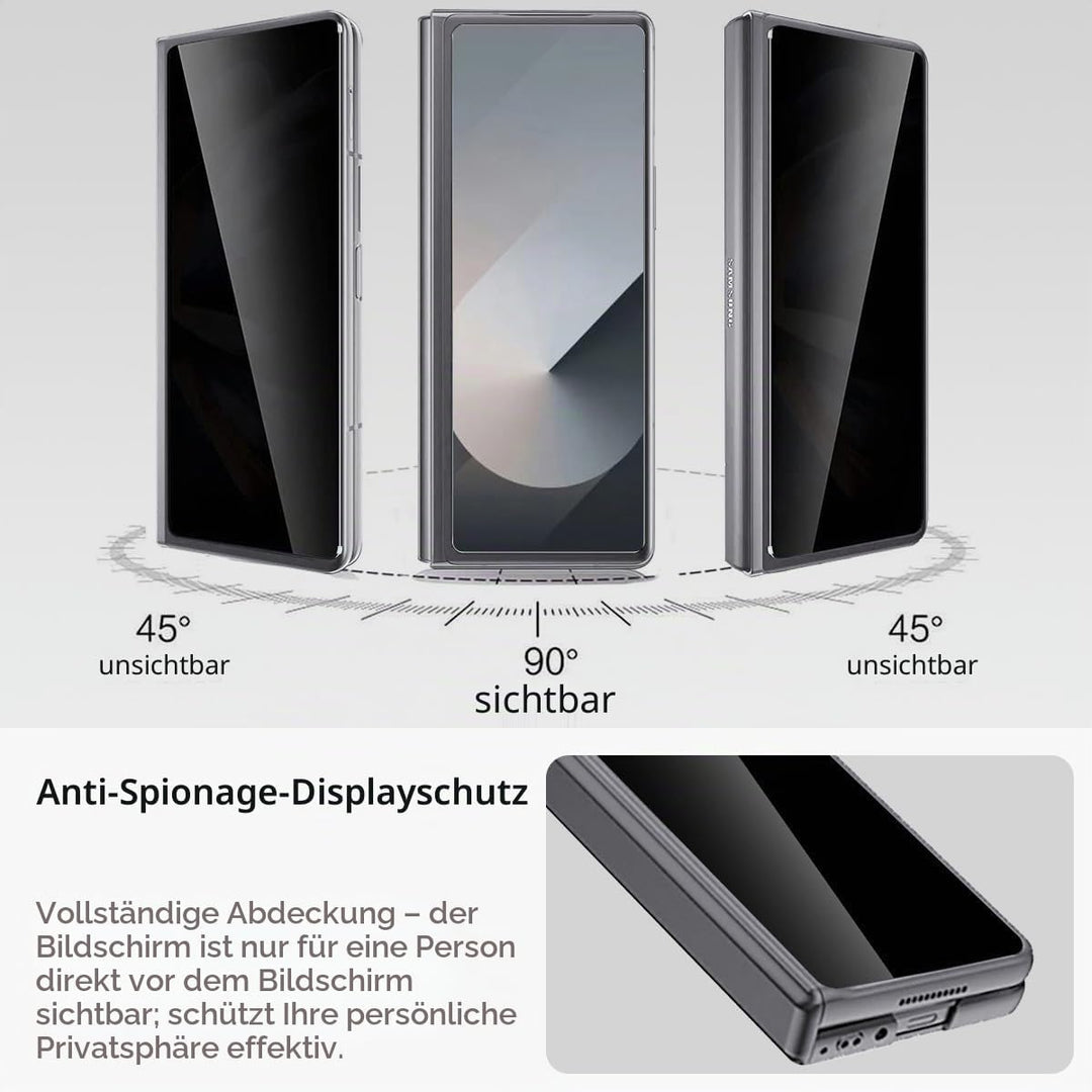 Miimall Kompatibel mit Samsung Galaxy Z Fold 6 Hülle mit Displayschutz Anti-Peeping+Magnetischer Sch