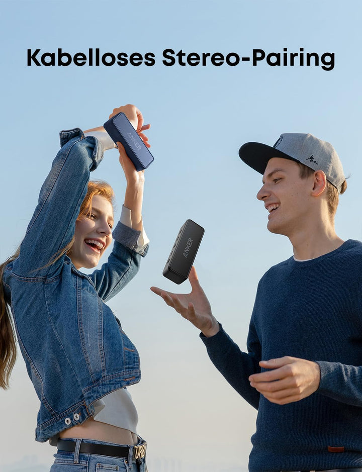 soundcore Anker 2 Bluetooth Lautsprecher, Fantastischer Sound, Enormer Bass mit Dualen Bass-Treibern