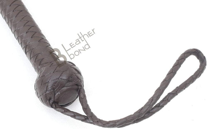 LB'S WHIP Indiana Jones Style 2,4 m 8 geflochtene dunkelbraune Leder Reitpeitsche Bullpeitsche aus e