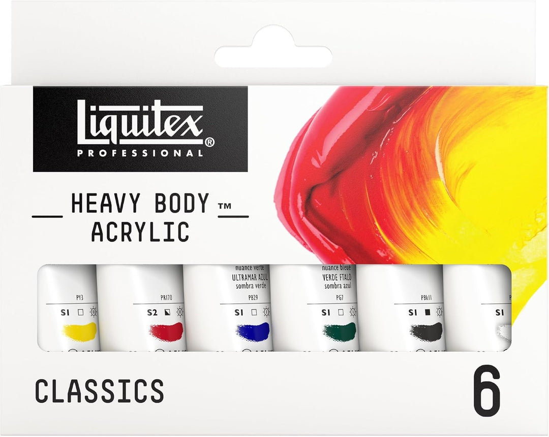 Liquitex Heavy Body Acrylfarbe, Farben Set 6 x 22ml 22 ml (6er Pack) 6 Farben Set A 22ml - Classic F