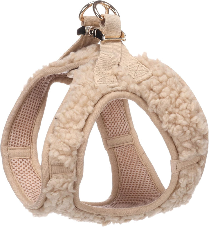 Flamingo Step&Go Hundegeschirr Pookie – Beige – Grösse M (A: 30–35cm, B: 41–44cm, 5mm) – Weiches Fle