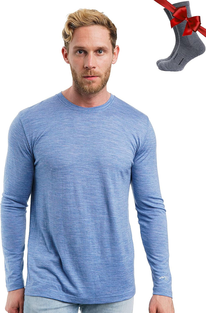 100% Merino Unterwäsche Herren - Merino Langarmshirt Herren Atmungsaktiv Und Feuchtigkeitsableitend