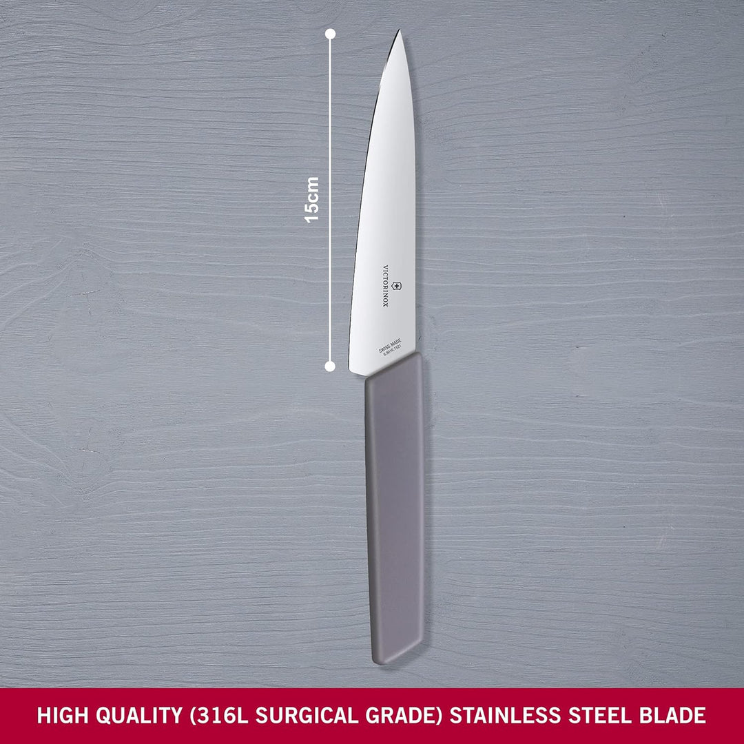 Victorinox Swiss Modern, Profi Officemesser, Extra Scharfe Klinge, gerader Schliff, 15 cm, Kunststof