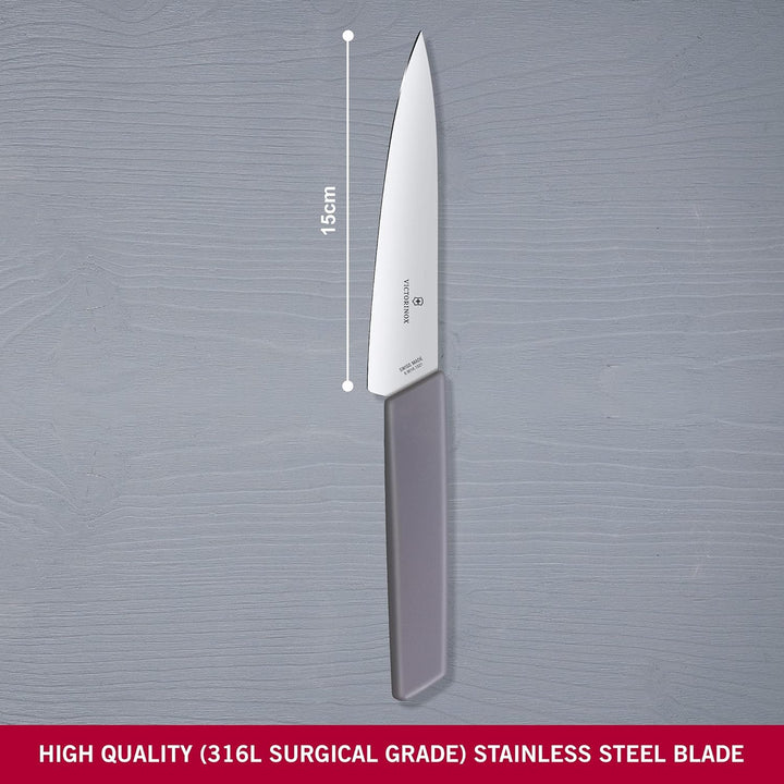 Victorinox Swiss Modern, Profi Officemesser, Extra Scharfe Klinge, gerader Schliff, 15 cm, Kunststof