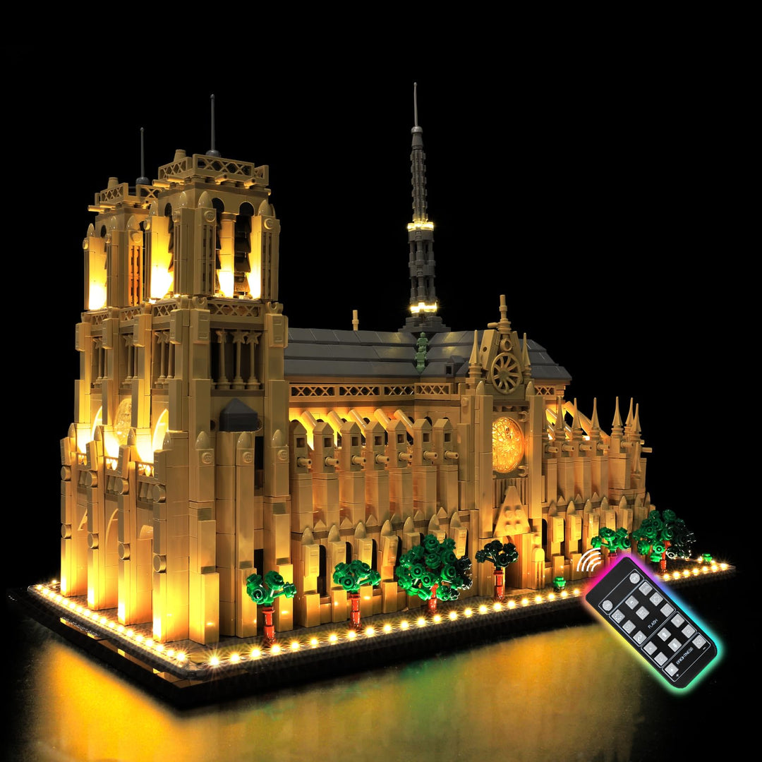 Premium LED-Lichtkit kompatibel mit LEGO 21061 Notre-Dame de Paris – Warme Beleuchtung für das Archi