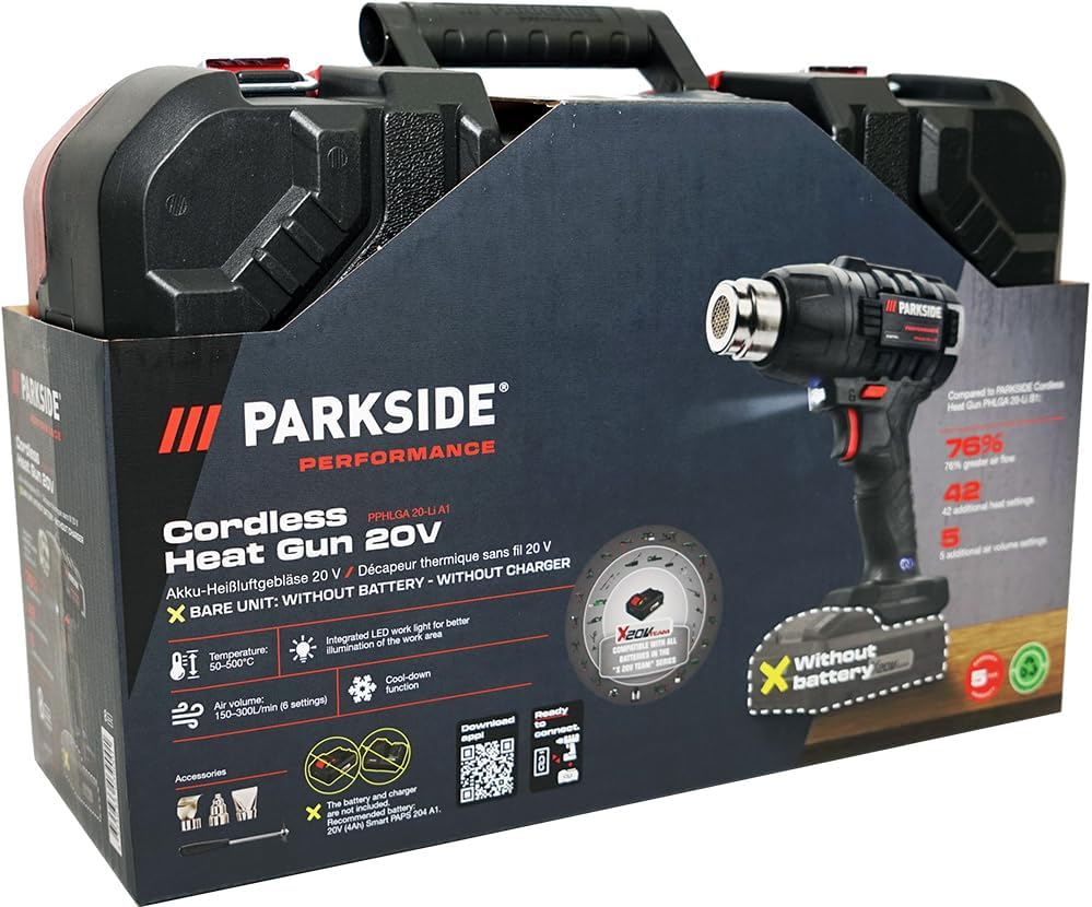 HEADNMORE® Bundle - PARKSIDE PERFORMANCE® 20V Akku Heissluftöistole PPHLGA 20 (ohne Akku) +Schlüssel