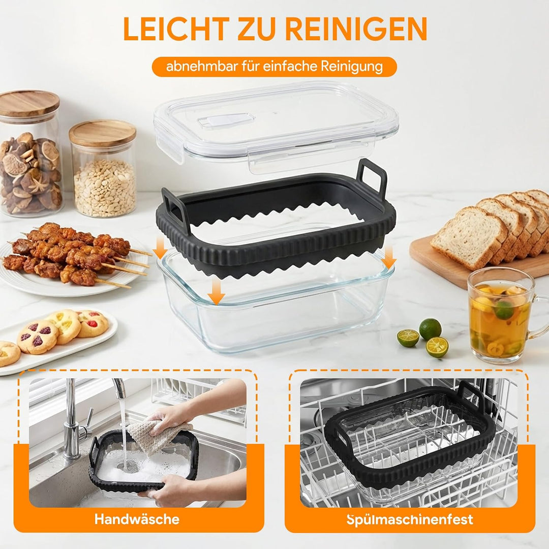 2pcs Glas Auflaufform Airfryer für Ninja Heissluftfritteuse AF400EU/DZ400EU/AF500EU/COSORI Heissluft