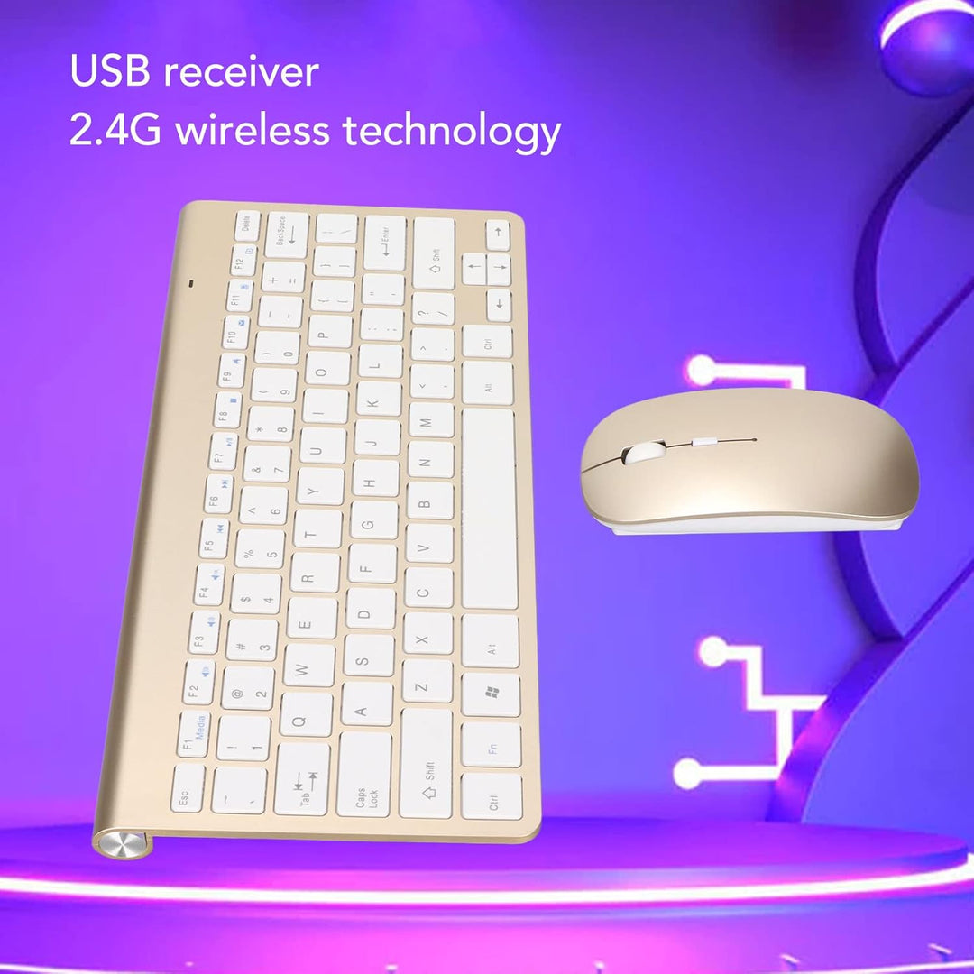 Gaming Tastatur und Maus Set, Kabellose Tastatur und Maus Combo, 2.4G Kabellos 78 Tasten USB Dünn Ge