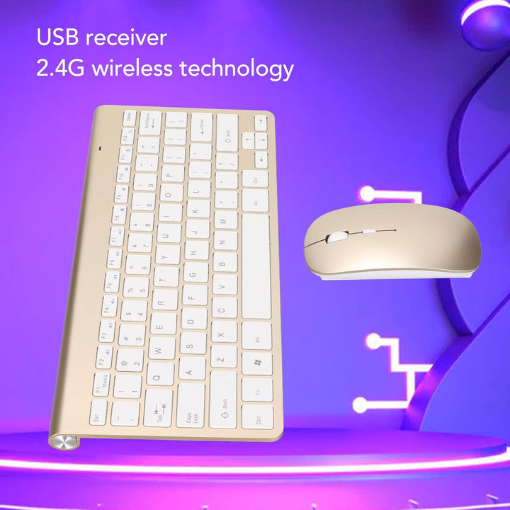 Gaming Tastatur und Maus Set, Kabellose Tastatur und Maus Combo, 2.4G Kabellos 78 Tasten USB Dünn Ge
