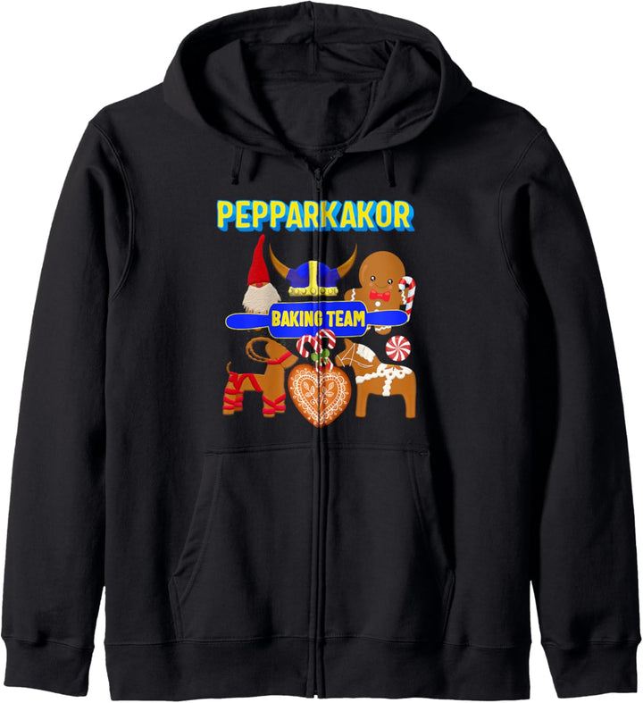 Lebkuchen Backen Team schwedische Weihnachtsplätzchen Kapuzenjacke