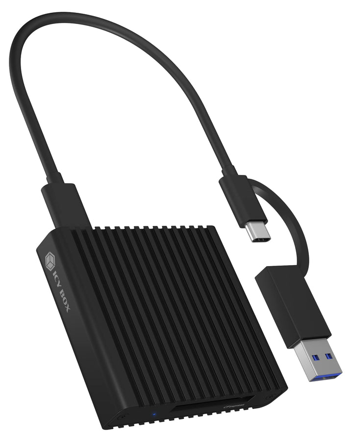 ICY BOX CFexpress Kartenleser Typ-B mit USB 3.2 (Gen 2), 10 Gbit/s, Lesegerät, USB-C & USB-A, Alumin