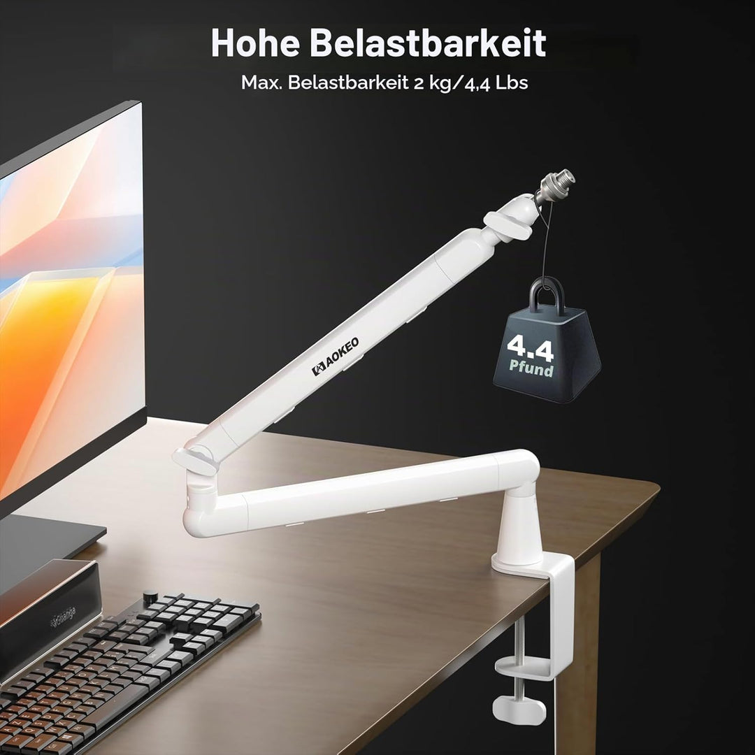 Aokeo AK-55 Mikrofonarm für den Schreibtisch, niedriges Profil, verstellbar, geeignet für Aokeo Yeti