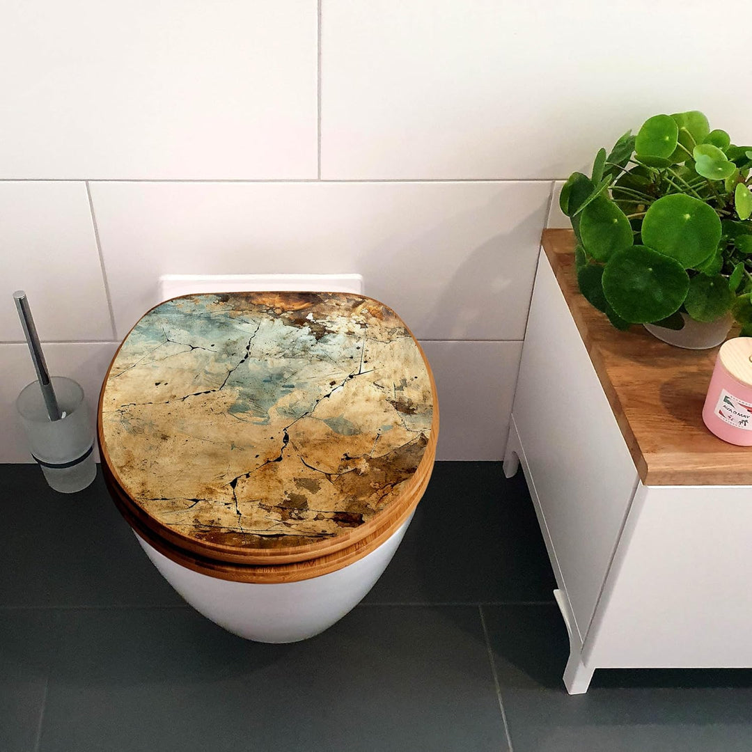 banjado Design WC Sitz Bambus Absenkautomatik 45,8x37,5cm - Toilettendeckel mit Absenkautomatik Holz