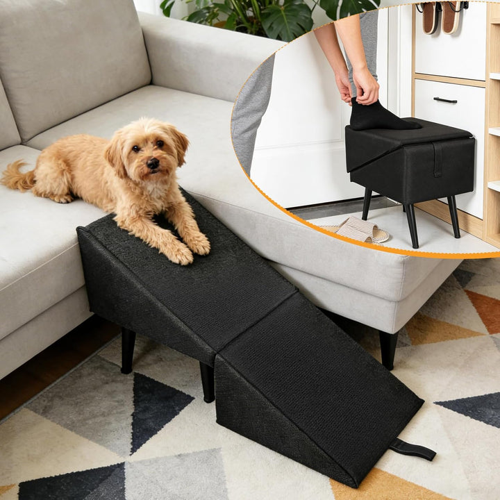Hundetreppe, Multifunktional Hundetreppe für Kleine Hunde Geteilte Ottoman Faltbare Hunderampe Schwa