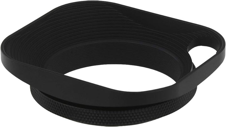Haoge LH-E2P 49mm Metall Rechteckig Einschrauben Aushöhlen Sonnenblende Gegenlichtblende mit Kappe f