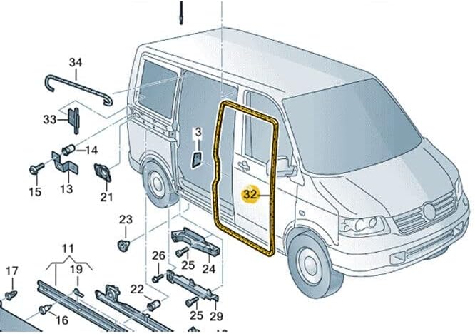 LLS-GERMANY Schiebetür Dichtung Kompatibel mit V.W. T4 Transporter KASTEN 1990-2003 Schiebetürdichtu