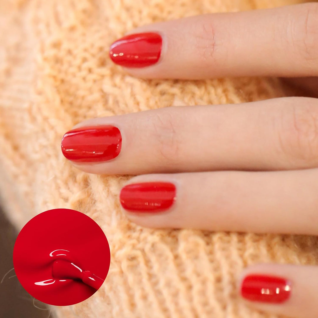 Manucurist Green Flash™ Gel Nagellack Kräftiges Orangerot Poppy Red - Hema Free UV Lack, 12-Free Lac
