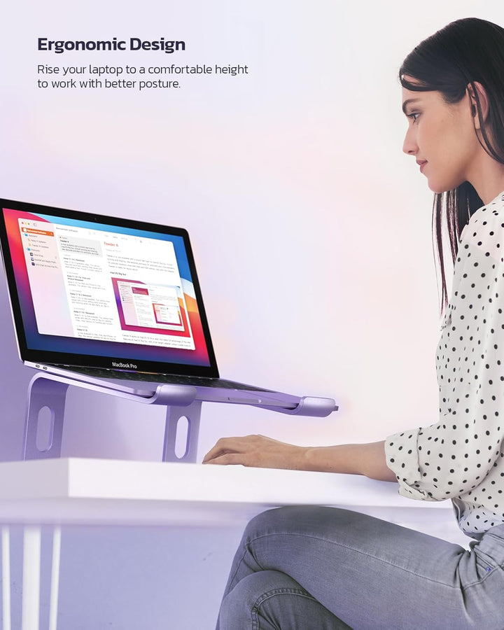 Nulaxy ergonomischer Laptop-Ständer aus Aluminium, abnehmbare Erhöhung für Laptops mit Einer Grösse