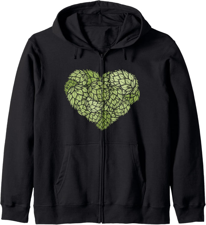 Hoppy Beer Lover Hops Heart Graphic Illustration Kapuzenjacke