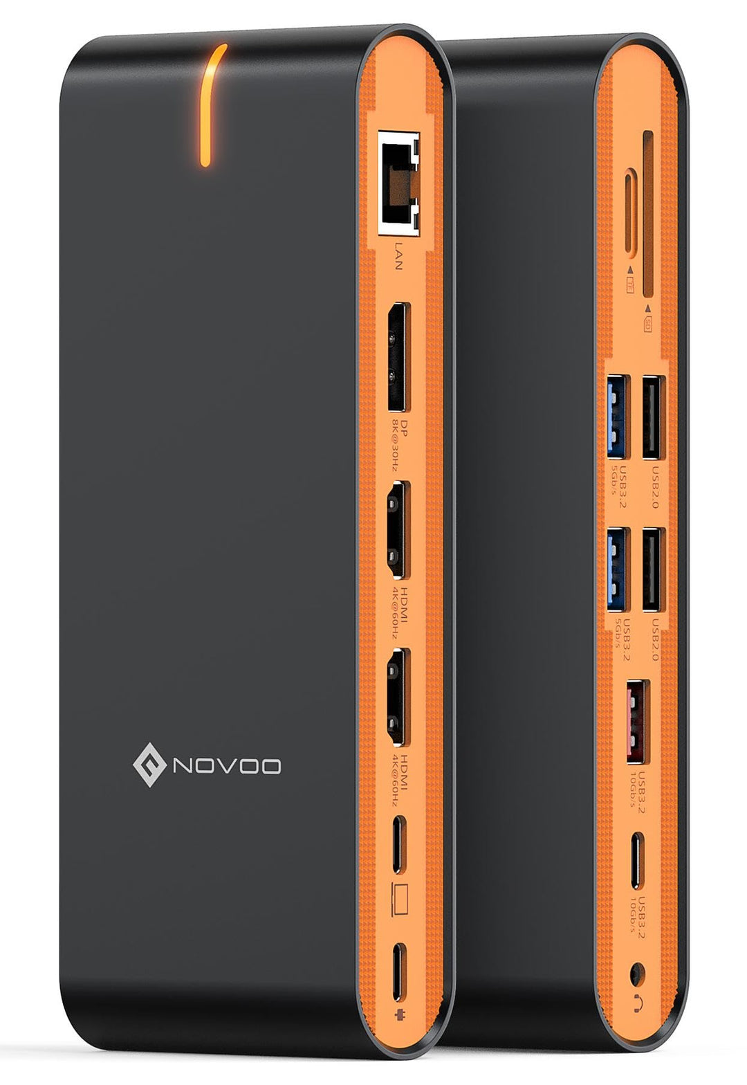NOVOO 15-in-1 USB C Docking Station Triple Monitor 8K@30Hz DP,Dual 4K@60Hz HDMI, 10Gbps USB-A+C,SD/T