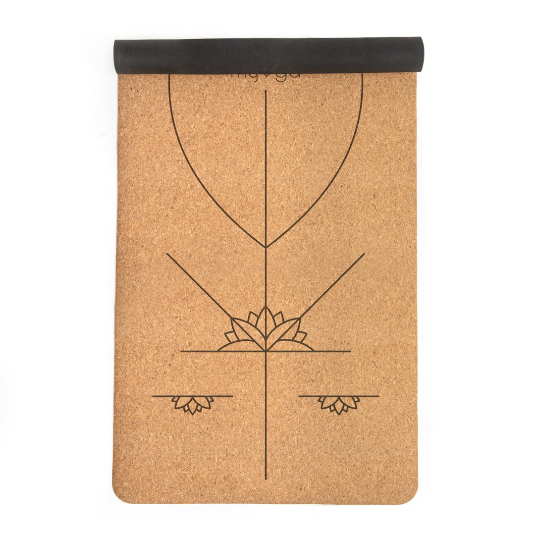 Myga XL Kork Yogamatte | 200 cm x 70 cm | Rutschfest, Wäremeregulierend & Leicht zu Tragen – 6 mm Di