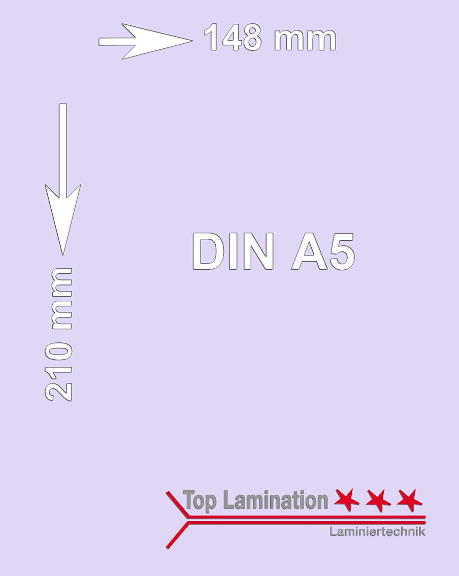 Top Lamination 50 Blatt lila 250 g/m² A5 (148x210mm) Tonpapier bedruckbar Premium Farbpapier, 50 Bla