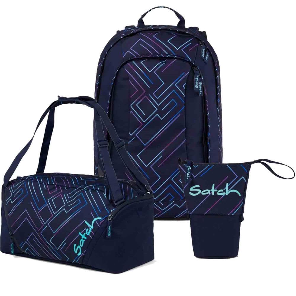 Satch Air Pencil Slider Edition Schulrucksack Set 3tlg. inkl. Sporttasche Purple Laser, Purple Laser