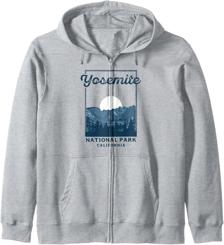 Yosemite National Park at Night Retro Moon & Stars Graphic Kapuzenjacke