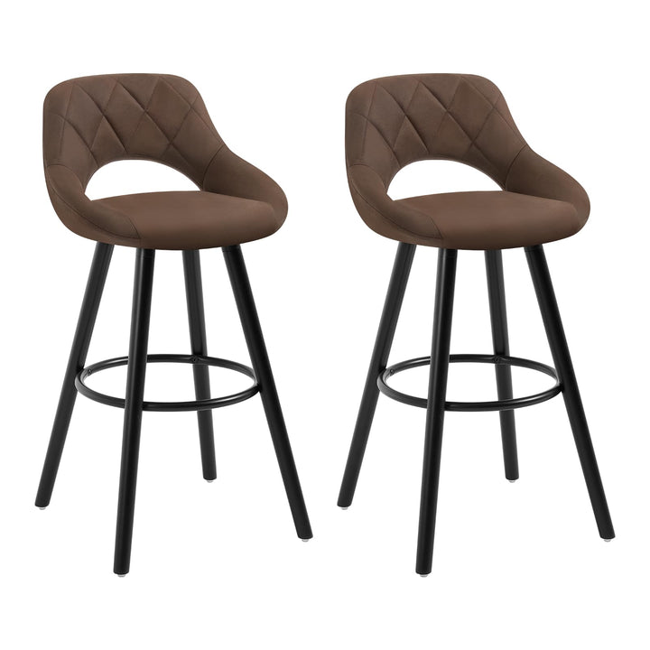 WOLTU Barhocker 2er Set, Barstuhl Küchenhocker Thekenhocker, Hocker mit Rückenlehne Fussstütze, aus