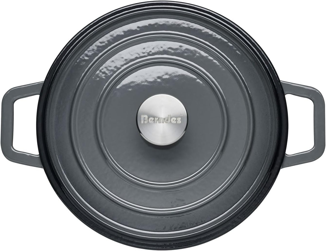 Berndes Bräter B.iron 3,75L mit Deckel - 24 cm - Gusseisen mit Emaillebeschichtung - Kochtopf zum Sc