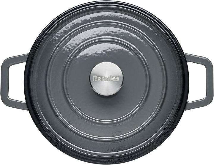 Berndes Bräter B.iron 3,75L mit Deckel - 24 cm - Gusseisen mit Emaillebeschichtung - Kochtopf zum Sc