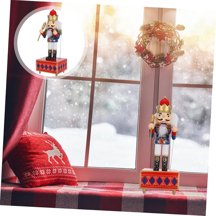 Cabilock Weihnachts Nussknacker Dekor Spieluhr Nussknacker Figur Handbemalt Ornament Für Wohnzimmer