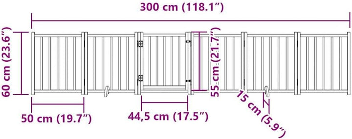 vidaXL Hundetor 6-TLG., Hundegitter Faltbar mit Tür Stützbeine, Schutzgitter für Wohnzimmer Küche Tr