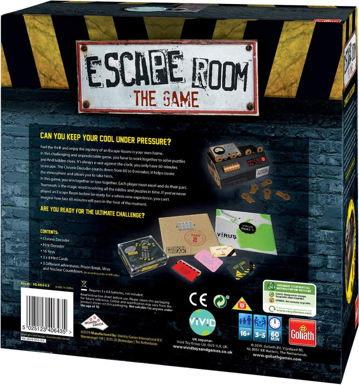 Escape Room: The Game - Vol. 1, 3 Thrilling Escape Rooms in Your Own Home!, Board Games for Adults,