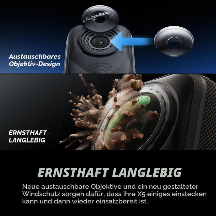 Insta360 X5 - wasserdichte 8K 360° Action-Kamera, führend bei schwachem Licht, unsichtbarer Selfie-S