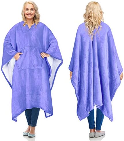 Catalonia Classy Sherpa Poncho Decke Superweiche bequeme Plüsch tragbare Fleecedecke für Erwachsene