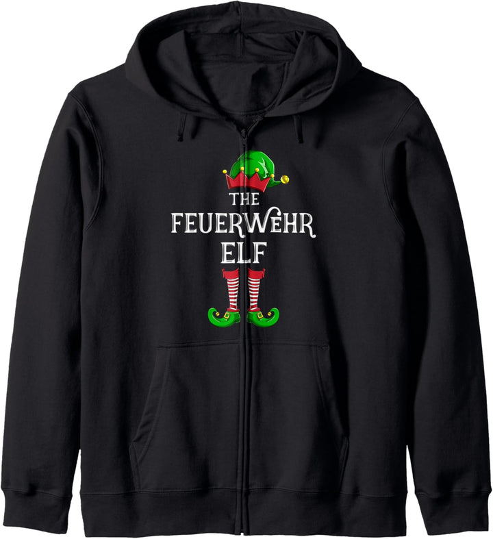 Feuerwehr Elf Partnerlook Familien Weihnachten Kapuzenjacke
