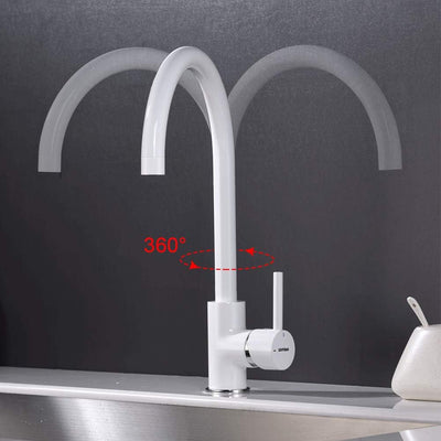 GRIFEMA GRIFERÍA DE COCINA-G4001W | Küchenarmatur - Wasserhahn Küche mit Hoher Auslauf(246mm), Weiss