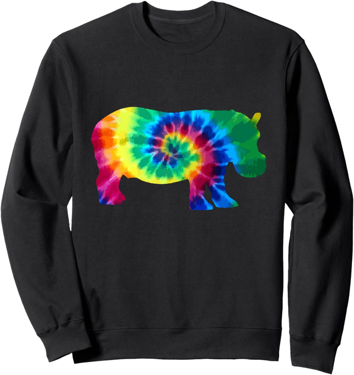 Nilpferd Tie Dye Vintage Hippie Hippo Sweatshirt