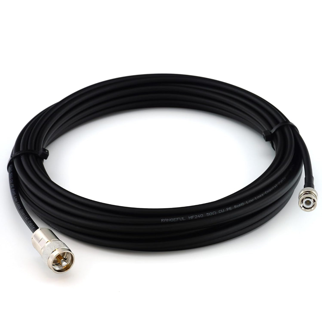 20m BNC Stecker auf PL259 UHF Koaxialkabel — BNC PL Verlängerungskabel HF-240 (LMR 240 Äquivalent) 2
