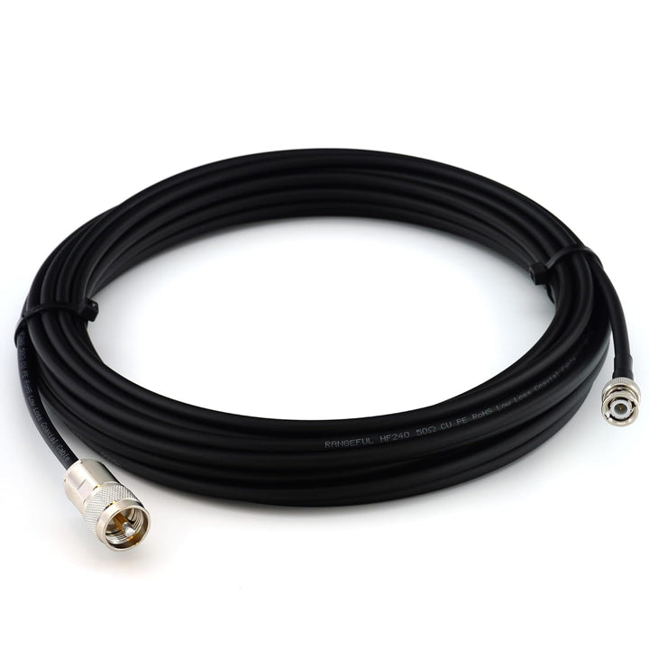 20m BNC Stecker auf PL259 UHF Koaxialkabel — BNC PL Verlängerungskabel HF-240 (LMR 240 Äquivalent) 2