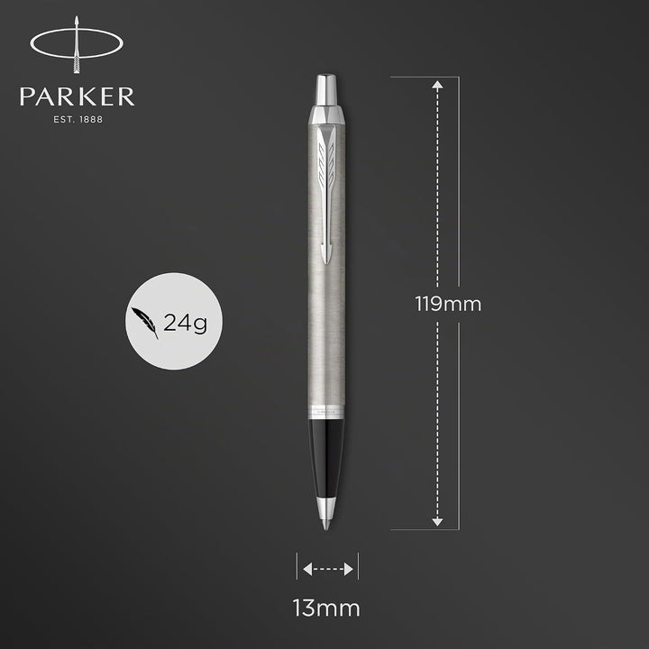 Parker IM Duo-Geschenkset mit Kugelschreiber &amp; Tintenroller | Brushed Metal mit Goldzierteilen | Nac