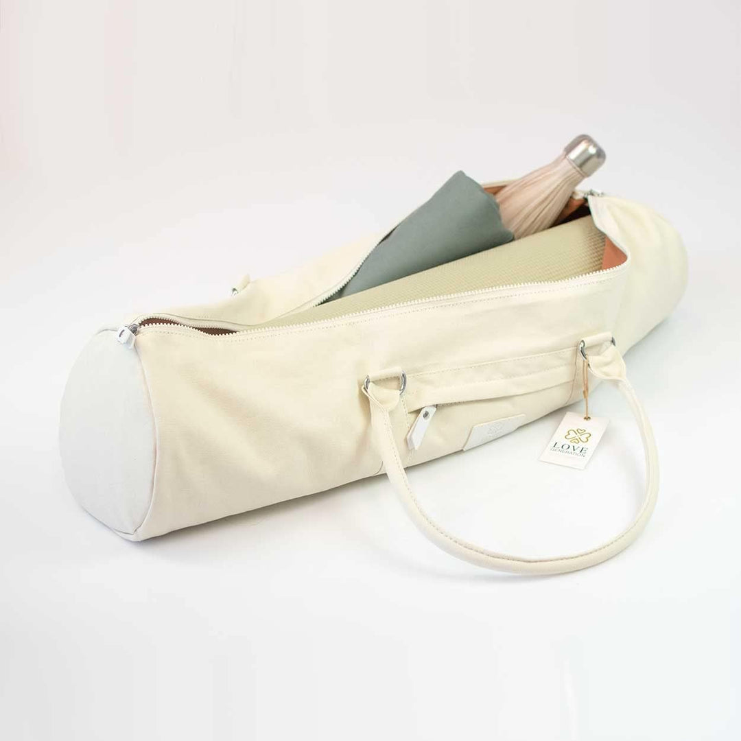 Love Generation Sport &amp; Freizeit-Fitness-Yoga-Taschen für Yogamatten XL Cremeweiss rund, Cremeweiss