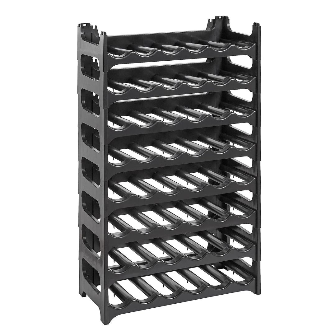 Grizzly Weinregal – modulares und stapelbares Design für 48 Flaschen, Weinregal, Schwarz