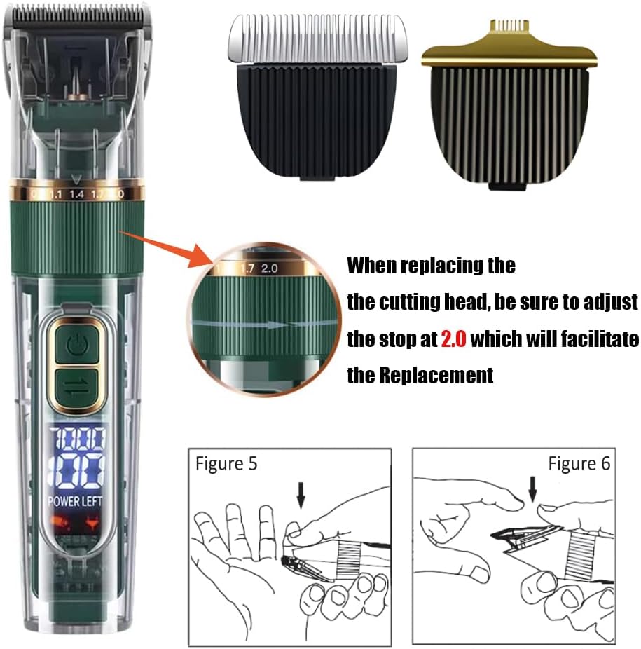 Hundefurclipper, Professionelles Haustierpflegeset, Katzenclipper für langes Fell, mit LED-Display u