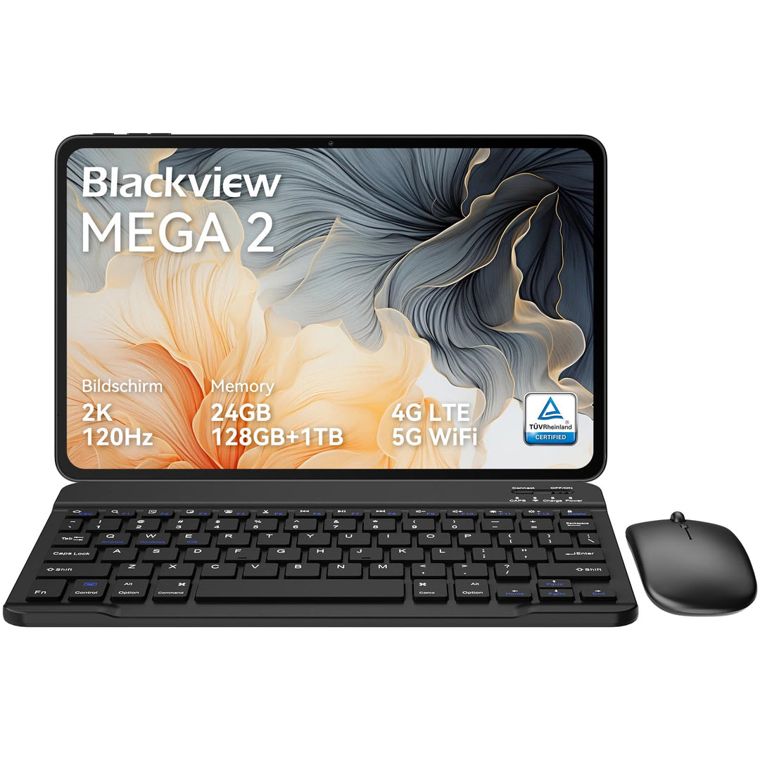 Blackview Mega2 Tablet 12 Zoll Android 15 Tablets, 24GB RAM+128GB ROM, 120HZ 2K FHD Gaming Tablet mi