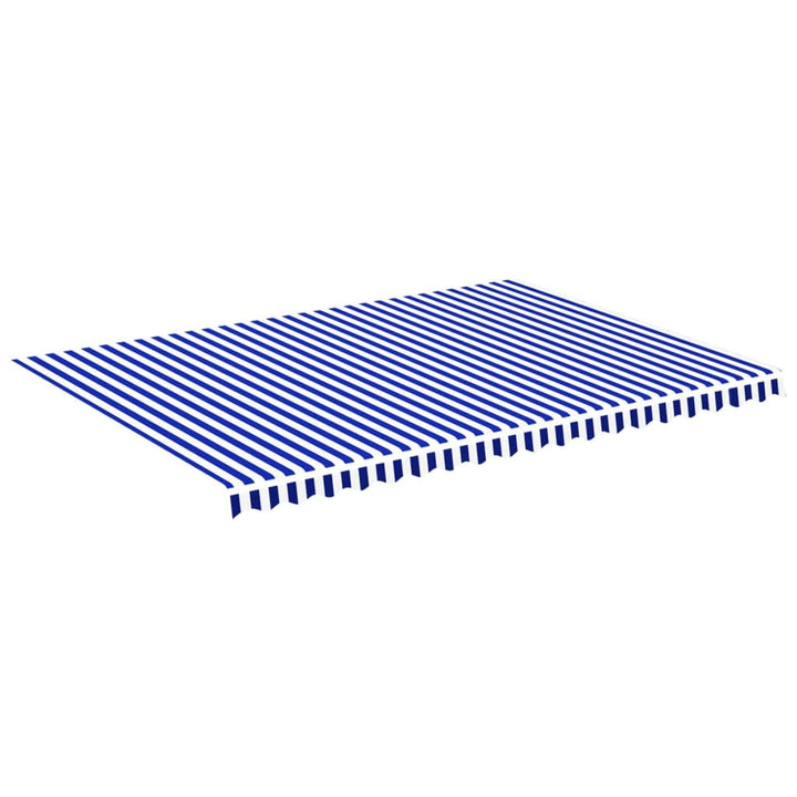 Gecheer Markisenbespannung Sonnenschutz Markisenstoff Markisentuch Markise Blau und Weiss 5x3,5 m